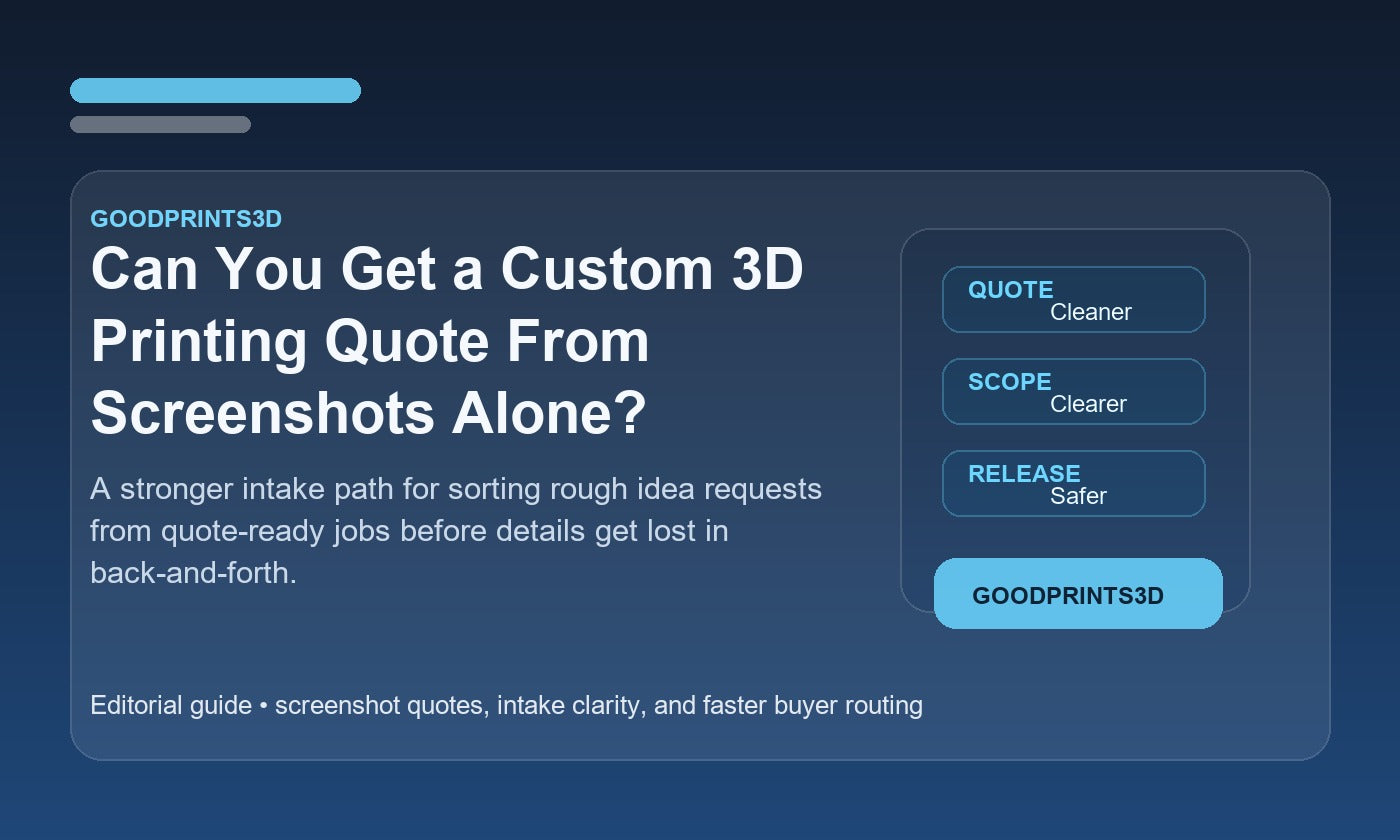Branded GoodPrints3D article image for a guide about getting a custom 3D printing quote from screenshots alone.
