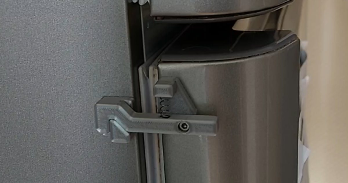 3D printed latch for cabinets, fridges, RV compartments, and small doors