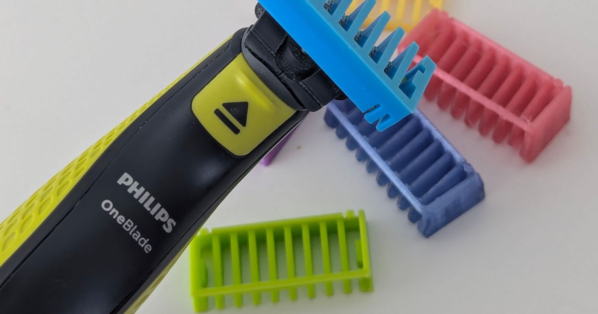 3D printed replacement comb set for Philips OneBlade grooming tools