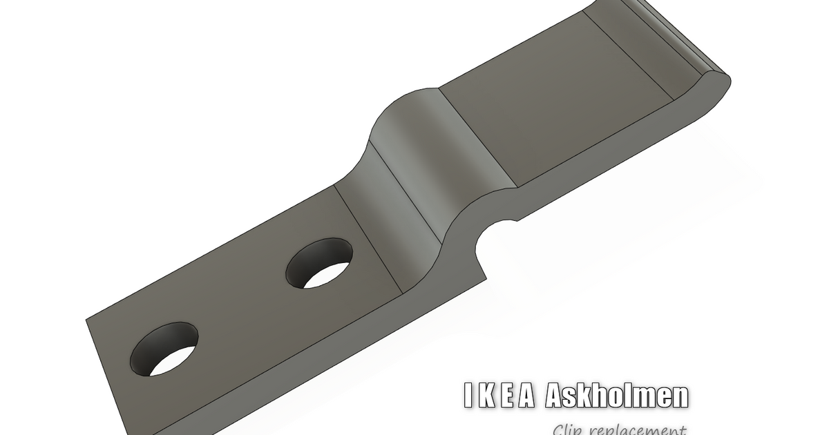 3D printed replacement clip for an IKEA Askholmen folding table locking point