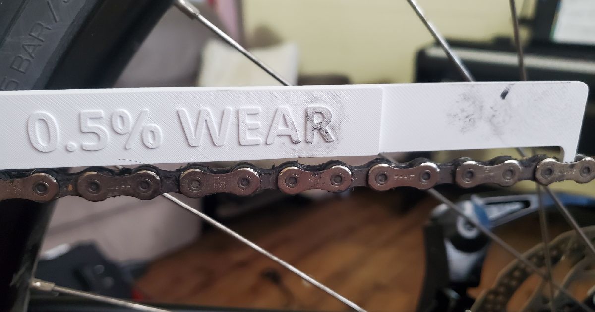 3D printed bike chain wear gauge and chain checker maintenance tool