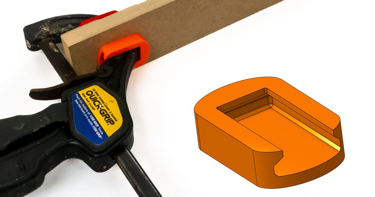 3D printed replacement clamp pad for Quick-Grip style clamps
