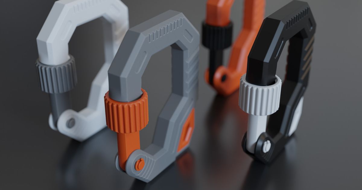 3D printed screw lock carabiner for light-duty everyday gear attachment