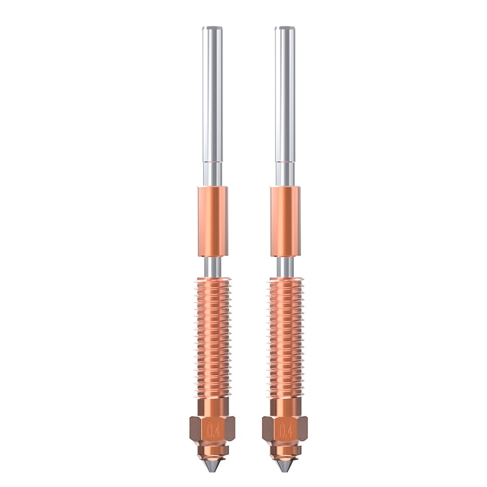 Creality Official K1C/ K1 SE Nozzle, 0.4mm 2PCS Quick-Swap 3D Printer Nozzle Kit, Copper Alloy and Hardened Steel Nozzle Suitable for Creality K1C, K1 SE, K2 SE, Ender 3 V3, Ender 3 V3 Plus