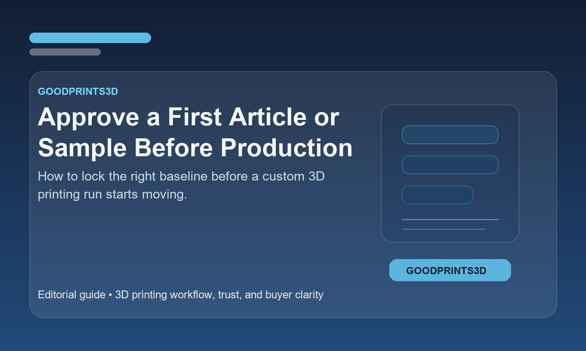 First Article Approval Process. Examples 3D Printing First Article Approval Checklist – goodprints3d.com