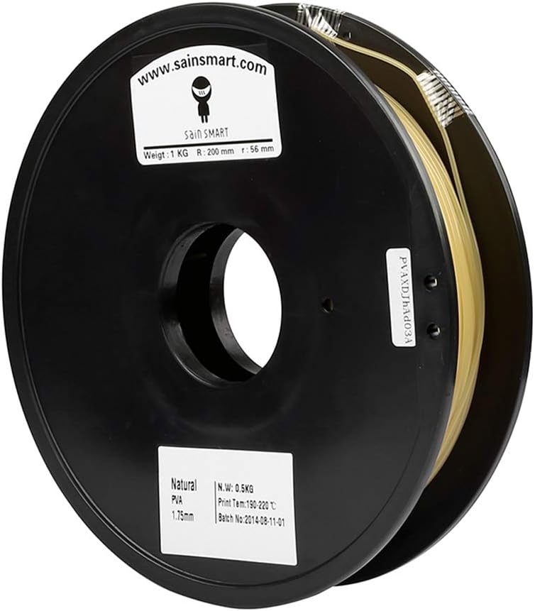 SainSmart natural PVA dissolvable support filament in a 500 g spool for dual-material 3D printing