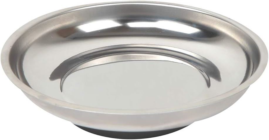 WORKPRO W114004 Round Magnetic Parts Tray, Stainless Steel Construction, Round (Single Pack)