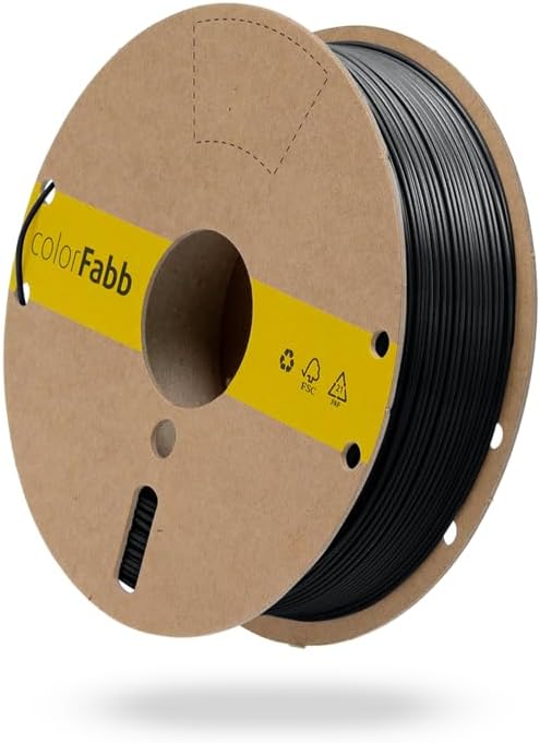 ColorFabb PLA PHA black filament spool for cleaner visible prints and everyday utility parts