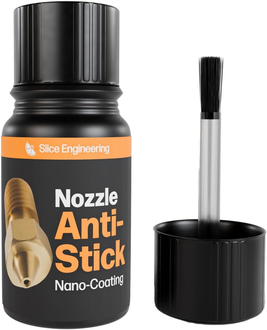 Slice Engineering Plastic Repellent Paint bottle for reducing plastic buildup around a 3D printer nozzle and hot block