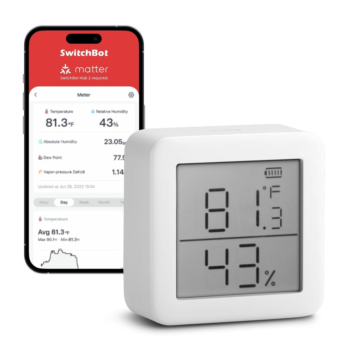 SwitchBot Room Thermometer Hygrometer Indoor for dry-box and filament-tote humidity monitoring