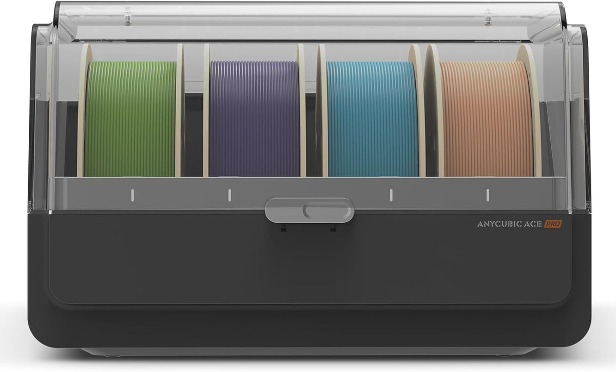 Anycubic ACE Pro filament dryer box used to keep loaded Kobra 3 multi-color filament drier and more consistent