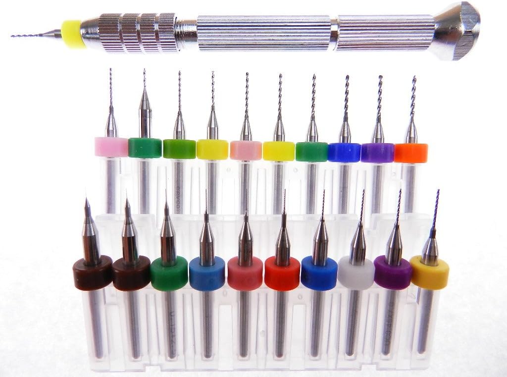 Pin vise hand drill with micro drill bits for small hole cleanup on 3D printed parts