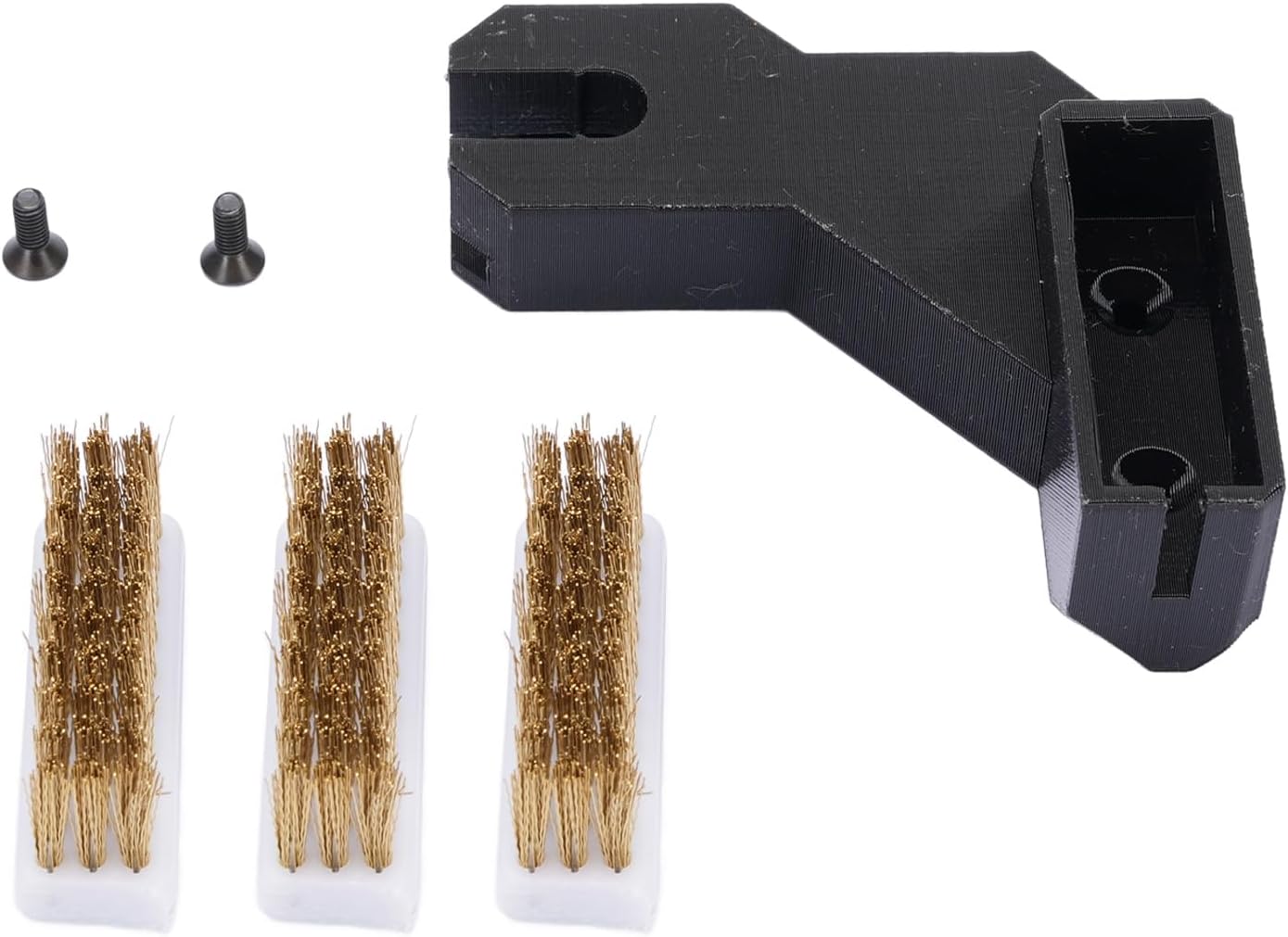Hotend cleanup toolkit with brass brush and tweezers for 3D printer maintenance