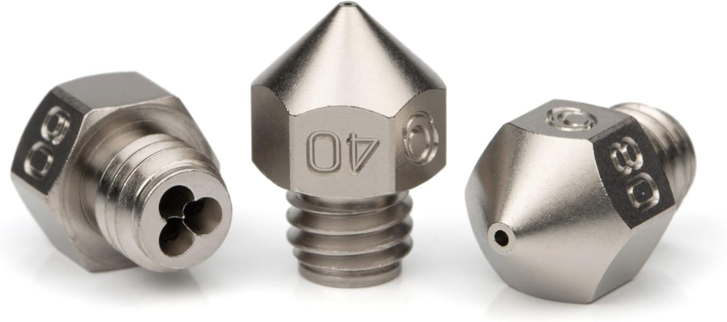 Bondtech CHT brass nozzle versus hardened steel nozzle set for MK8 3D printers