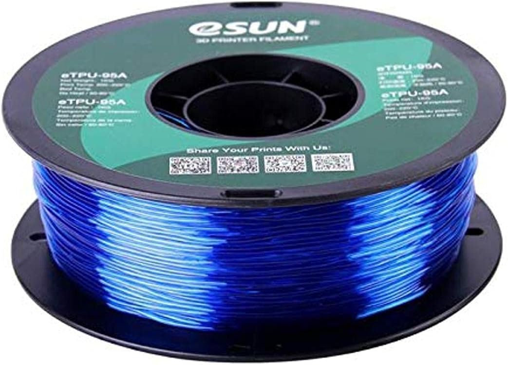 Transparent Blue eTPU-95A 1.75 mm 1 kg by eSun