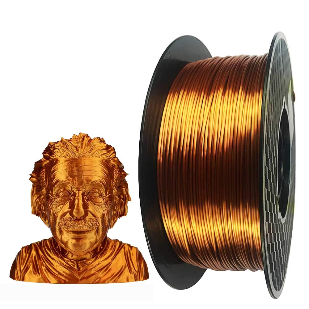 CC3D Silk Copper PLA 3D Printer Filament 1.75 mm 1KG 2.2LBS Spool 3D Printing Material Shine Silky Shiny Metallic Metal Copper PLA Filament