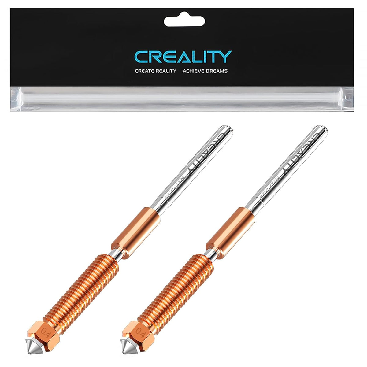 Creality K1 hardened steel nozzle kit for abrasive 3D printing filaments and longer-lasting hotend spares