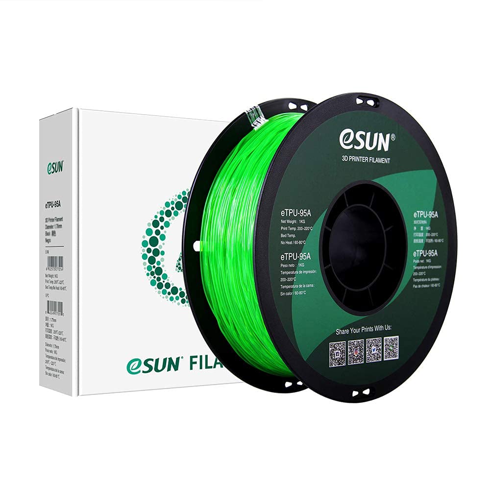 Glass Green eSUN eTPU-95A 1.75 mm 1 kg flexible filament