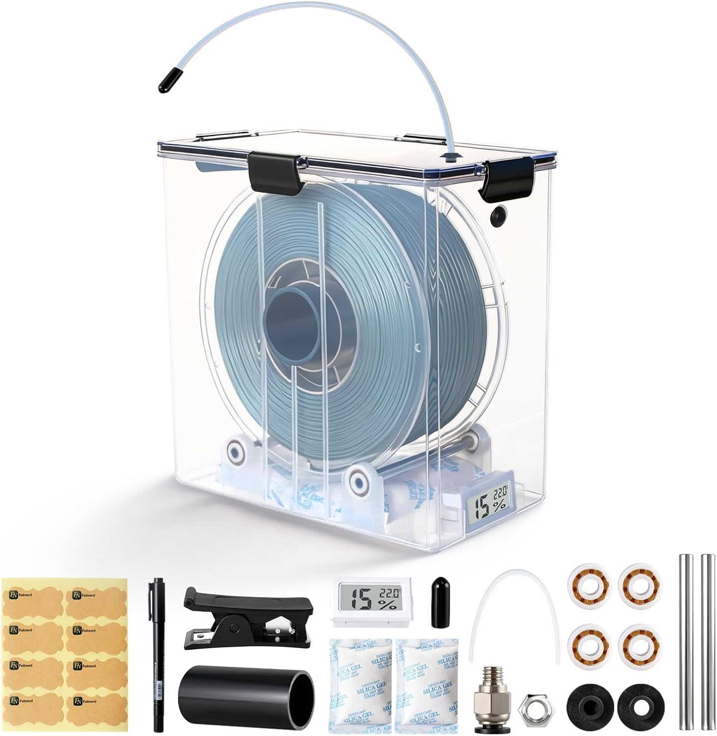 FUITNERD 4L filament storage box with hygrometer