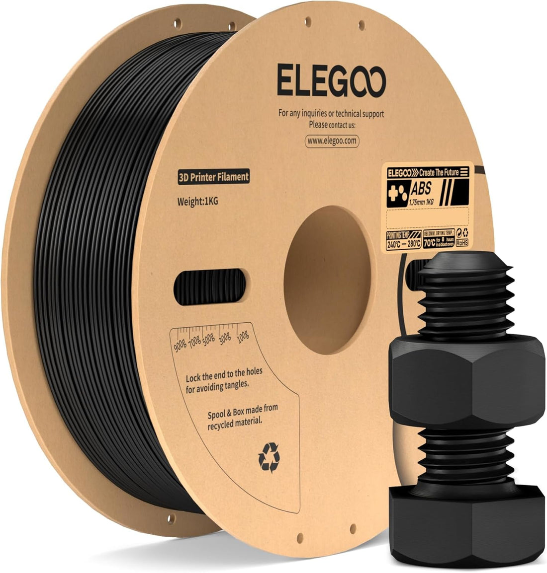 ELEGOO Rapid ABS filament for enclosed printer utility parts and harder use prints