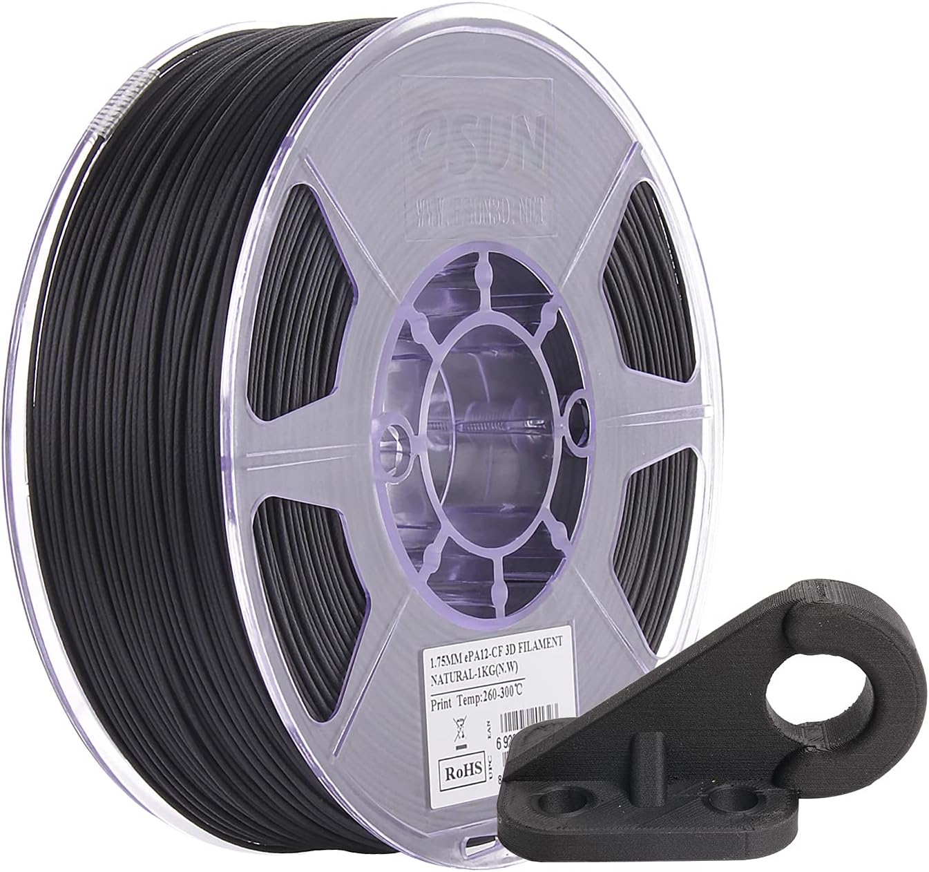 eSUN ePA12-CF carbon-fiber nylon 3D printer filament spool