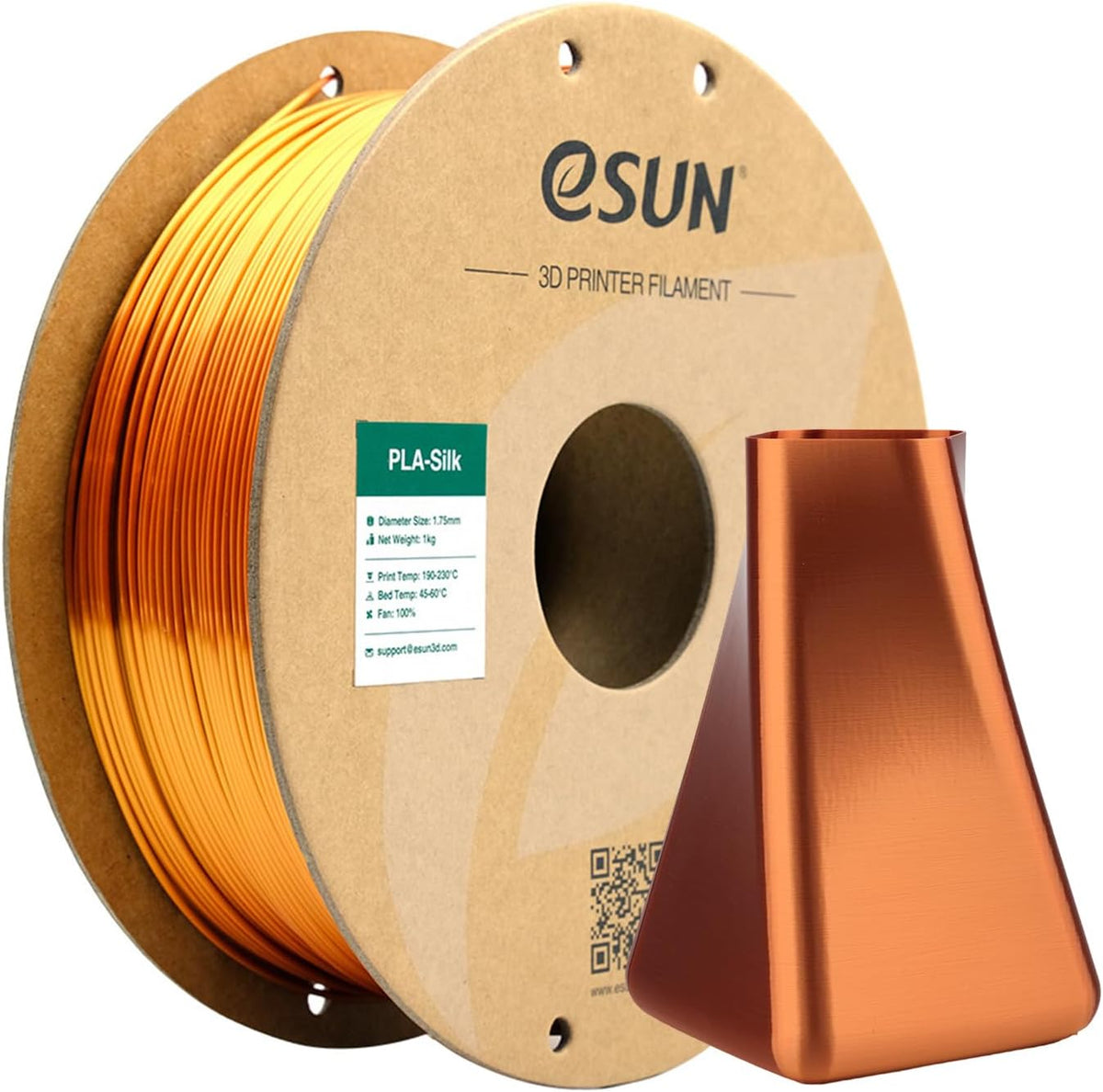 eSUN Silk Copper PLA filament for metallic looking props display prints and visible decorative parts