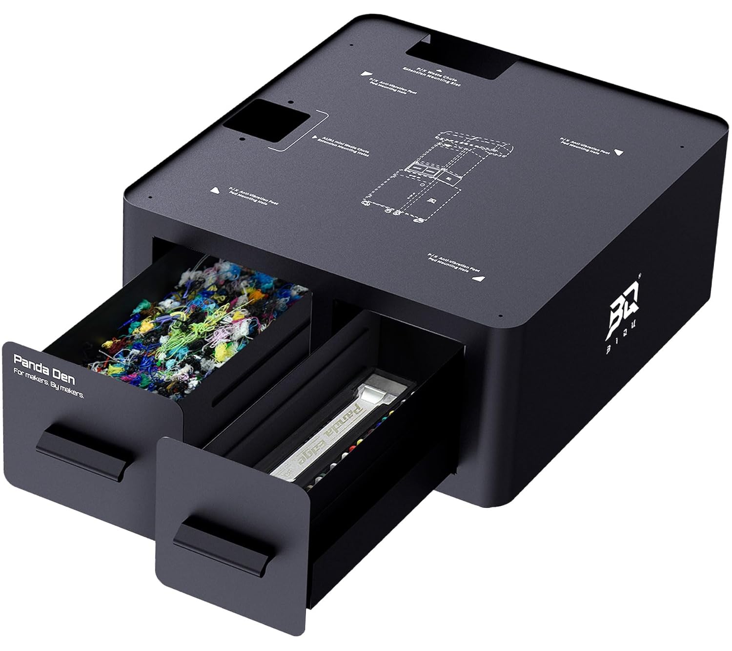 BIQU Panda Den Air under-printer waste bin and tool drawer for Bambu Lab printers
