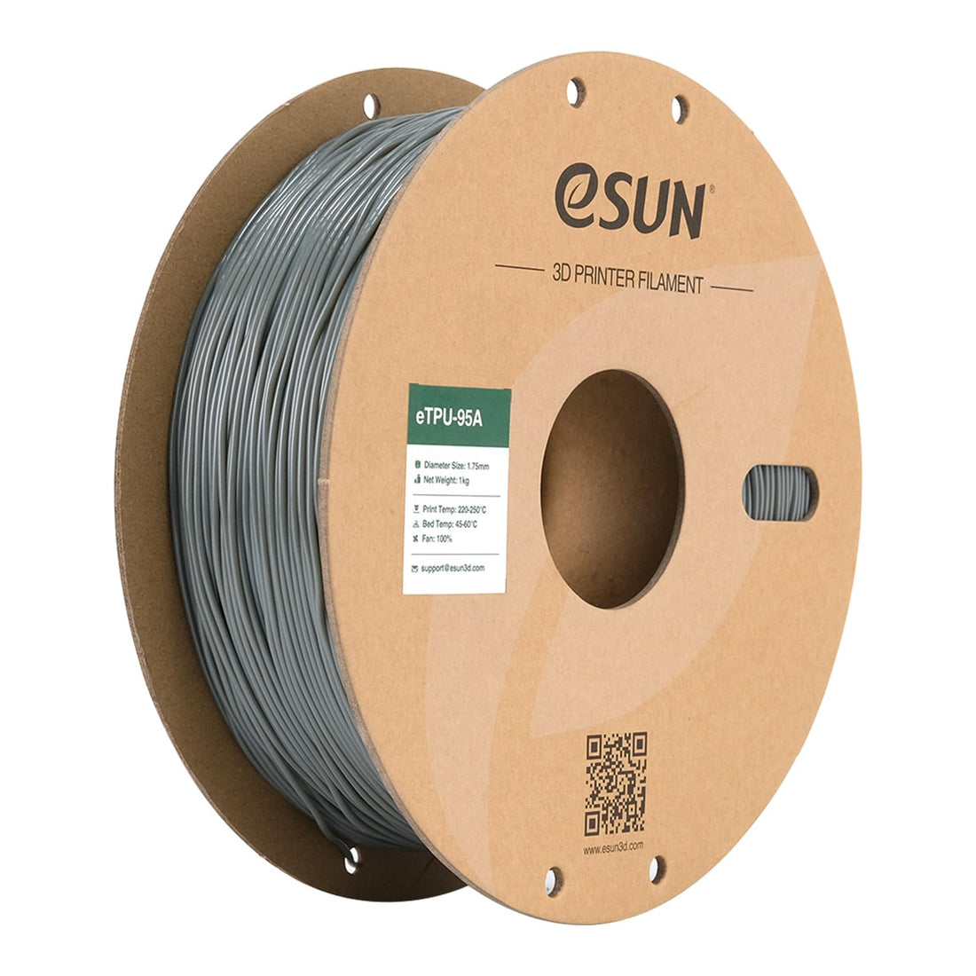 eSUN TPU-95A flexible filament for grips, feet, bumpers, and soft-contact 3D printed parts