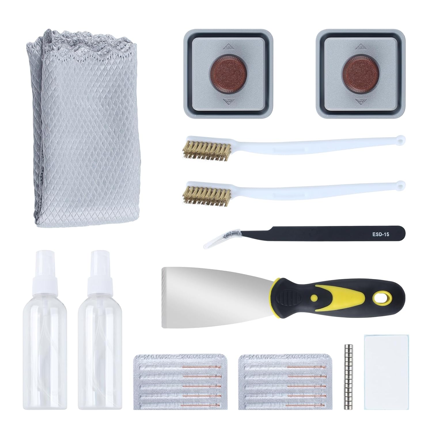 FYSETC nozzle and build plate cleaner tool with microfiber cloth for 3D printer maintenance