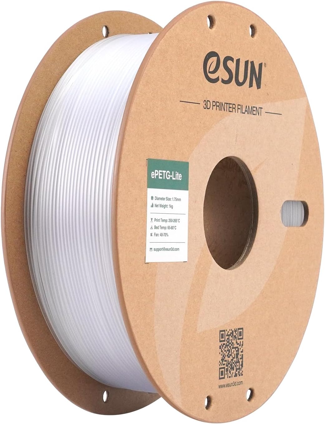 eSUN PETG Filament 1.75mm, High Toughness Glossy PETG 3D Printing Filament, 1KG Spool (2.2 LBS) 3D Printer Filament, Transparent Natural