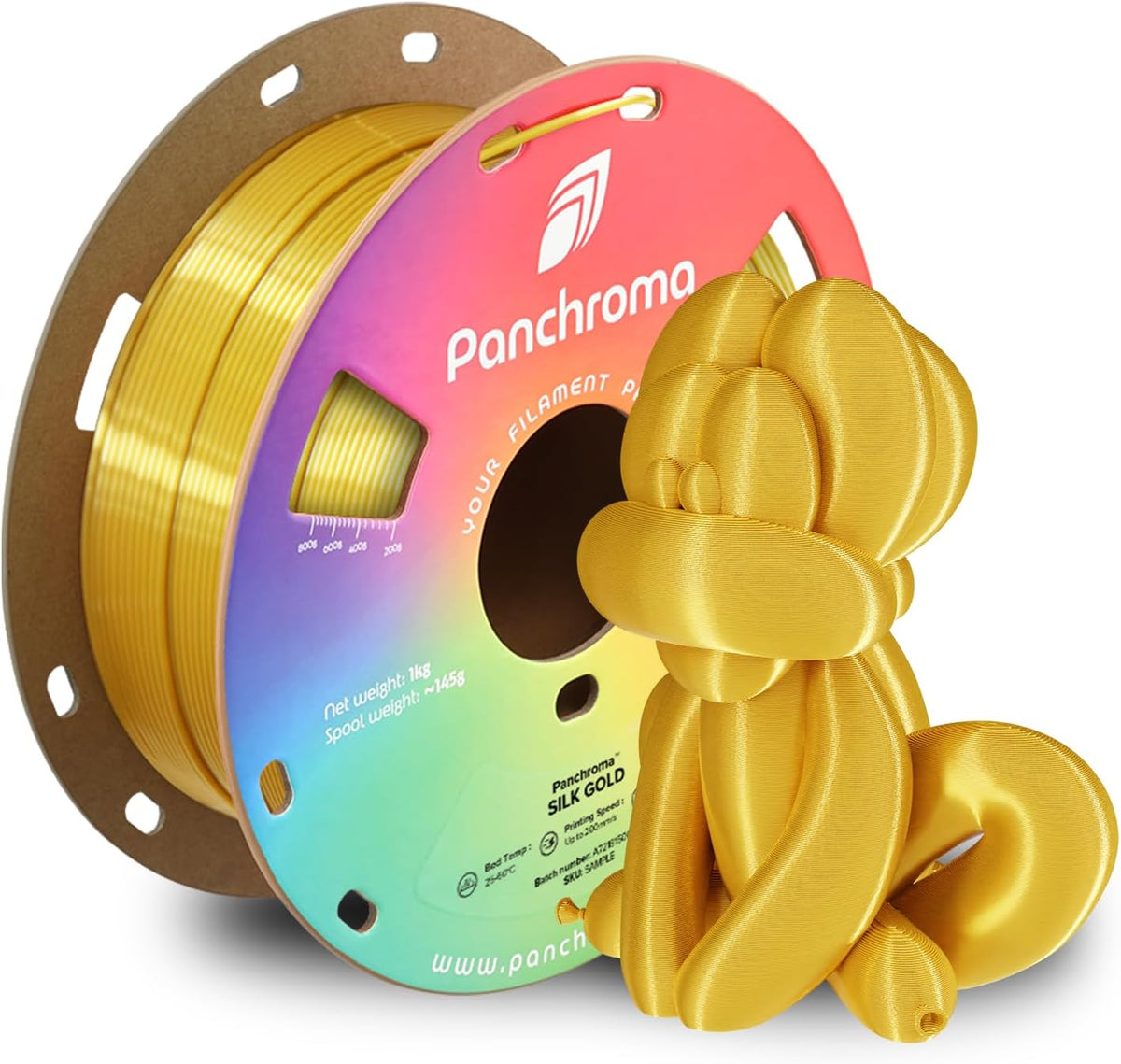 Polymaker Panchroma Silk PLA filament spool for visible decorative and display-first 3D prints