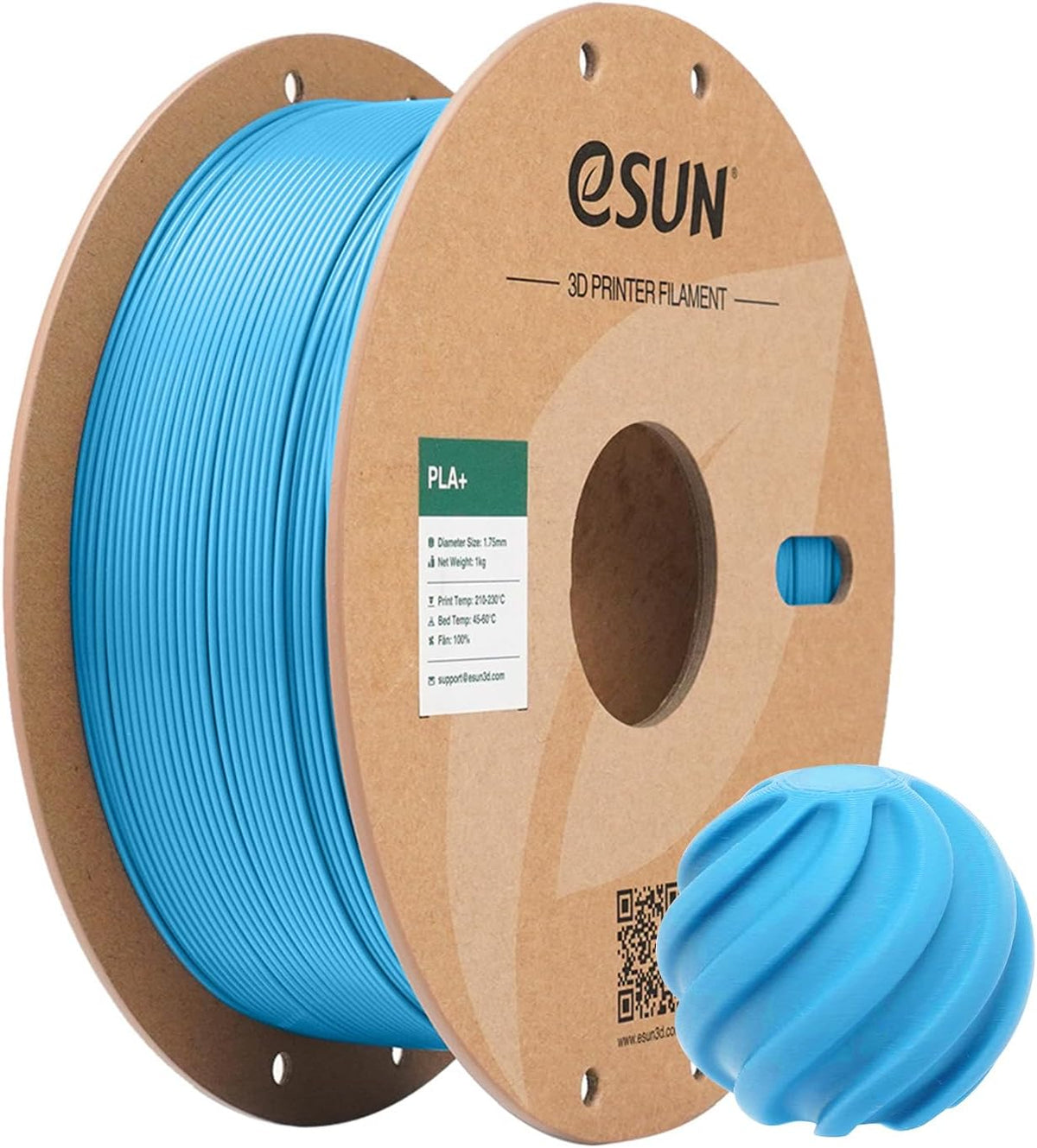 eSUN PLA+ Filament 1.75mm, 3D Printer Filament PLA Plus, Dimensional Accuracy +/- 0.03mm, 1KG Spool (2.2 LBS) 3D Printing Filament for 3D Printers, Space Blue