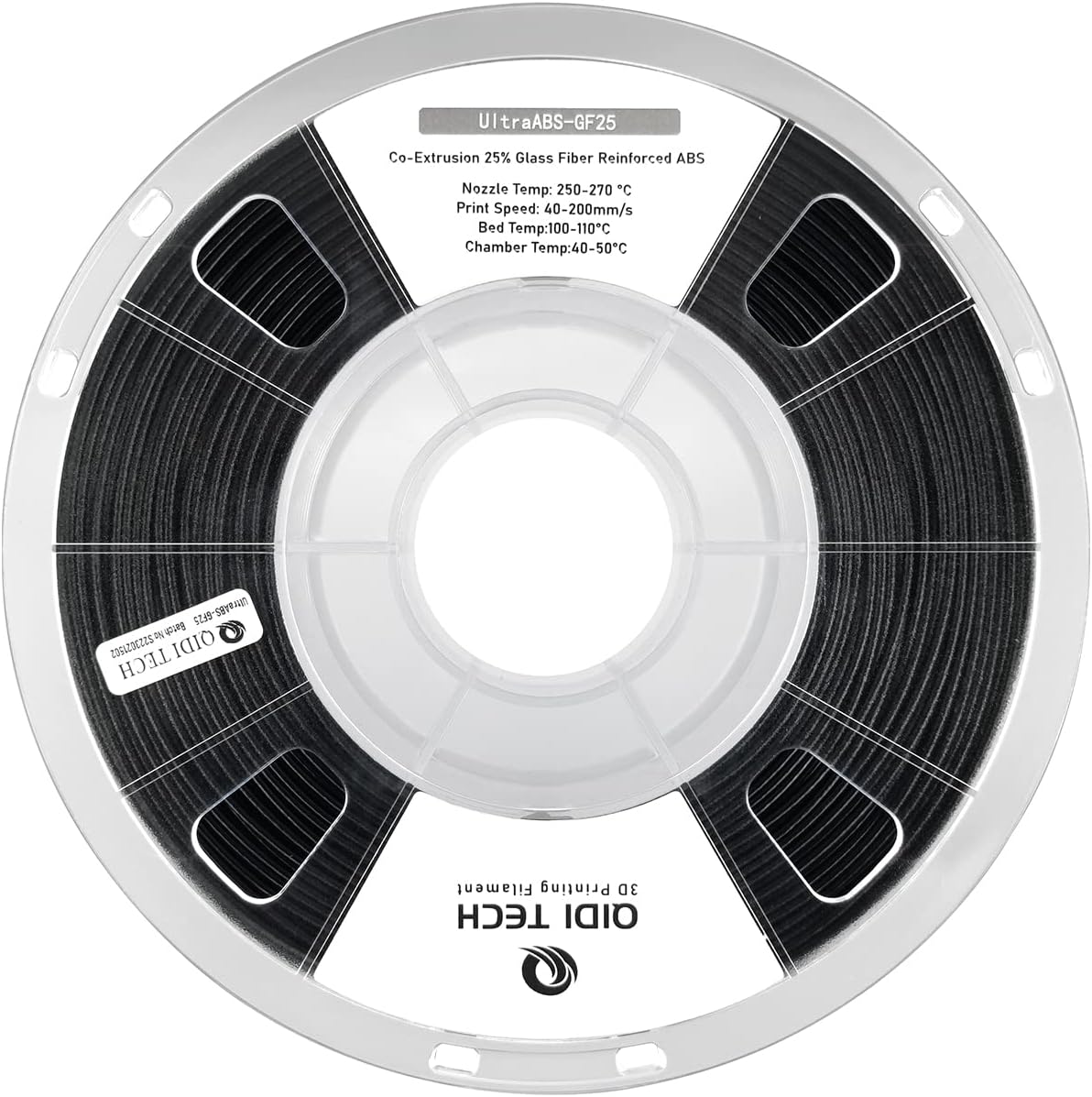 QIDI ABS-GF25 glass-fiber ABS filament spool for stiffer functional 3D printed parts