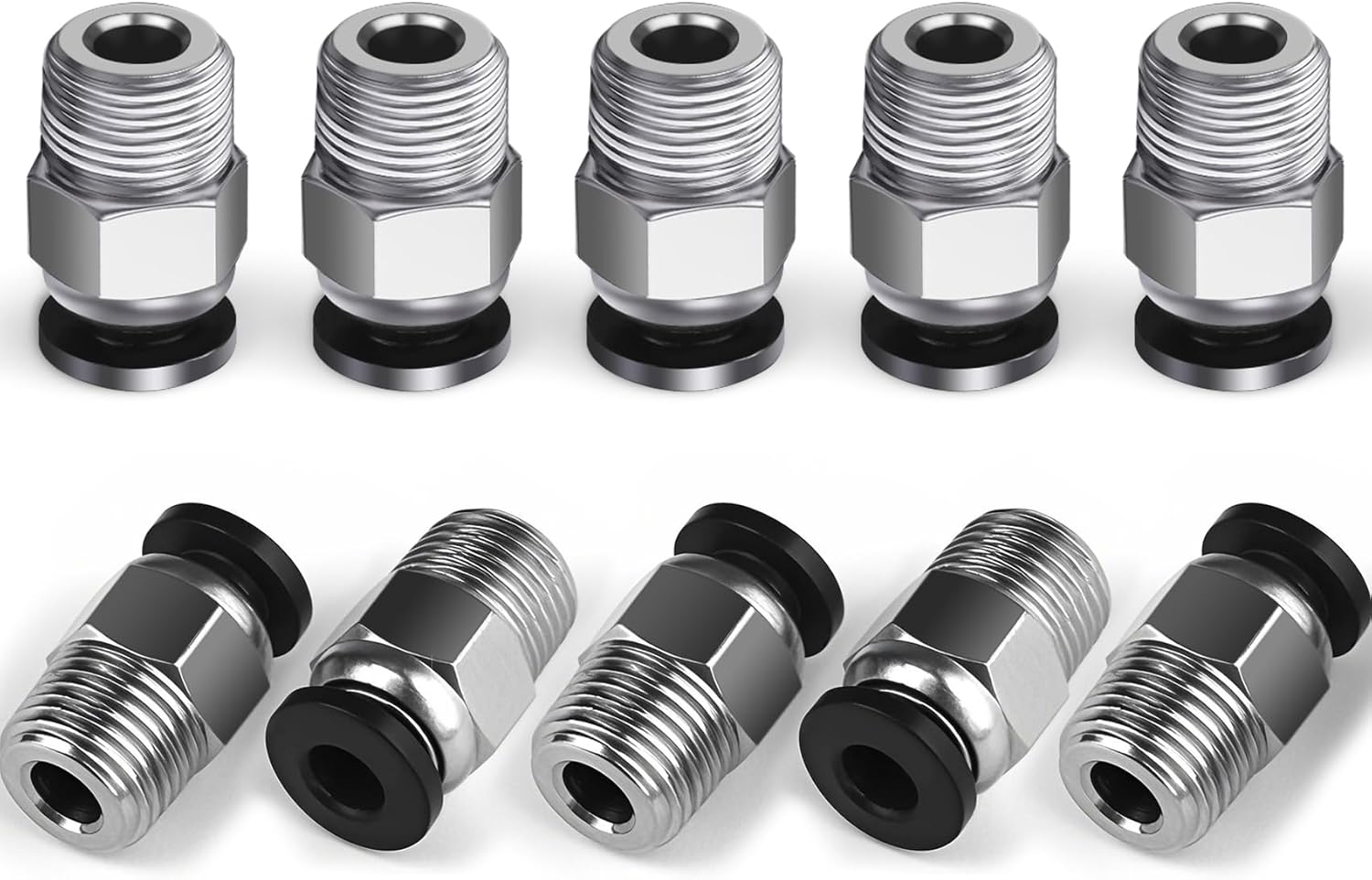 PC4-M10 Bowden coupler fittings for PTFE tube retention on 3D printers