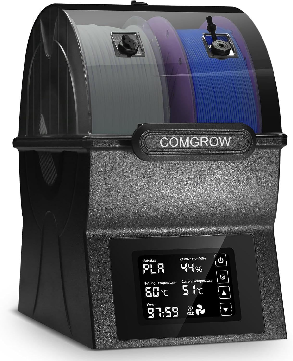 Comgrow SH02 70 degree dual-spool filament dryer for PETG TPU and occasional nylon
