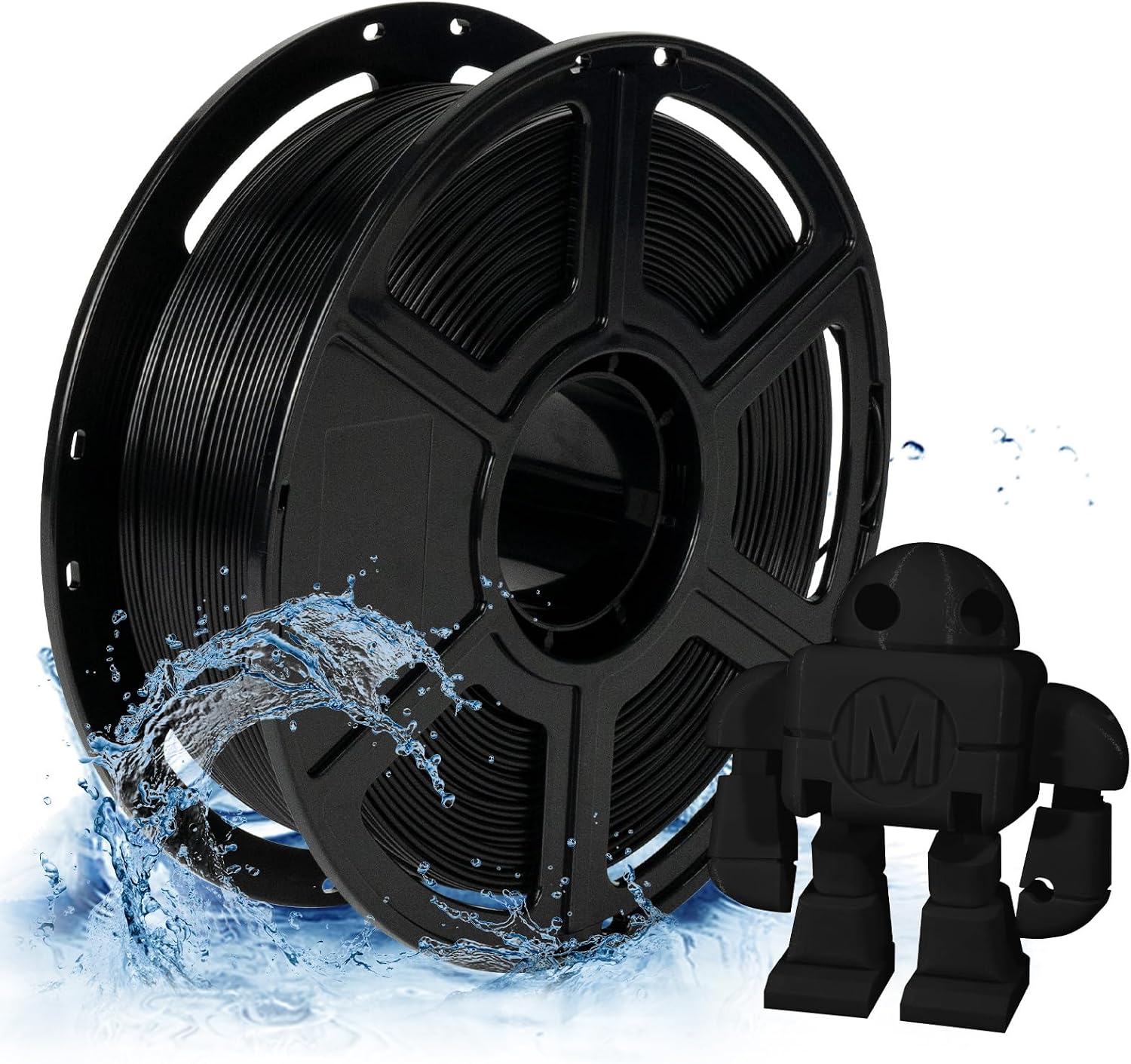FLASHFORGE PETG Pro Filament 1.75mm Black, 3D Printer Filament 1kg (2.2lbs) Spool, Dimensional Accuracy +/- 0.02mm, 3D Printing Filament for Various Mechanical Parts, Waterproof Parts