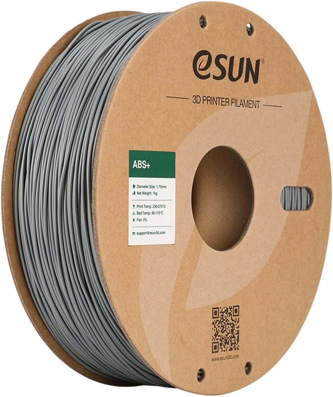 eSUN ABS+ Filament 1.75mm, 3D Printer Filament ABS Plus, Dimensional Accuracy +/- 0.05mm, 1KG Spool (2.2 LBS) 3D Printing Filament for 3D Printers, Silver