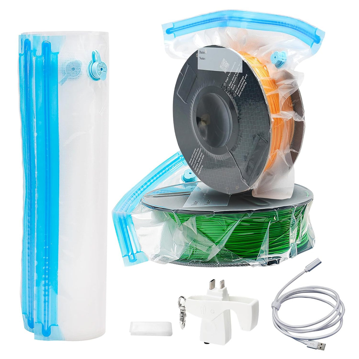 SealVax vacuum storage bag kit for 3D printer filament spools