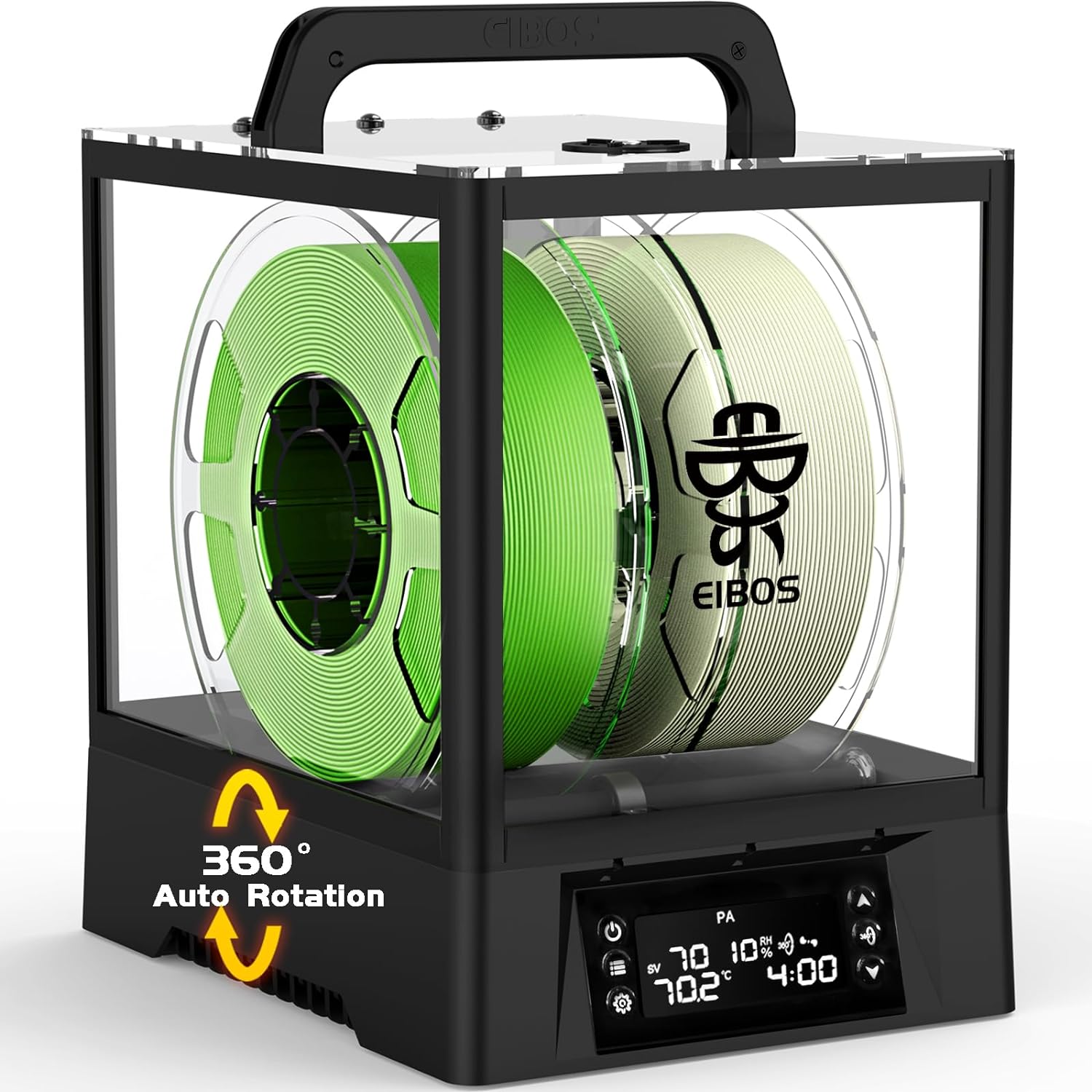 EIBOS Polyphemus filament dryer for wet-filament troubleshooting on larger or harder-to-dry spools