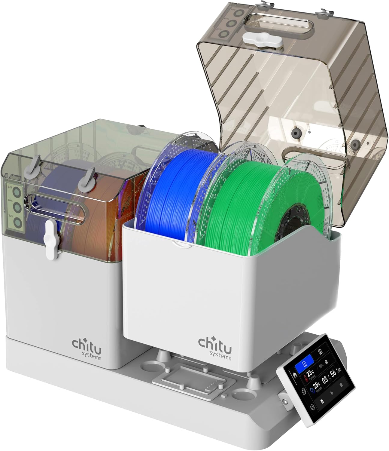 Chitu Systems E1 four-spool filament dryer with two removable chambers