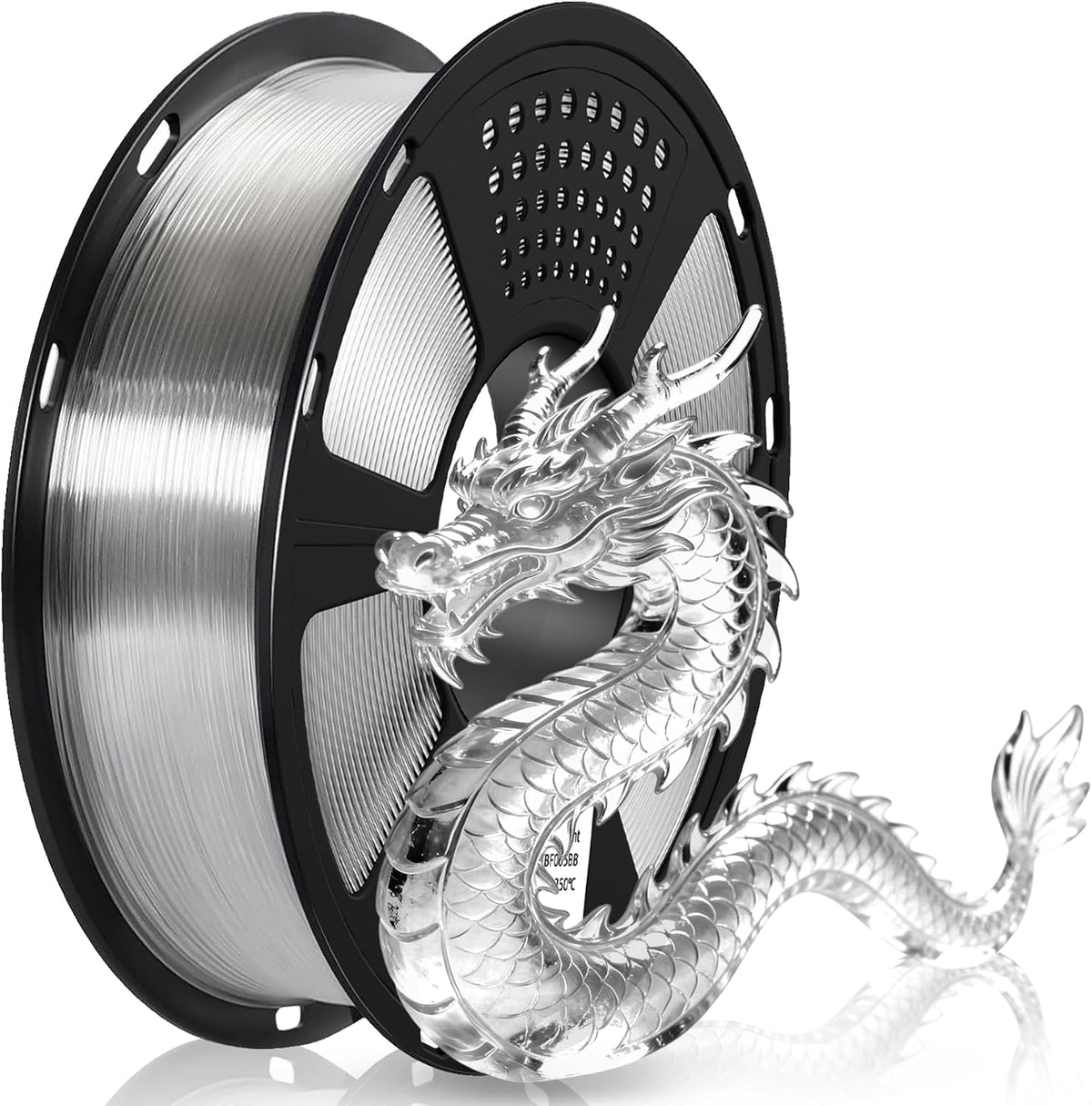 Geeetech PETG Filament 1.75mm Transparent, 1 KG (2.2lbs) Neatly Wound Spool Clear 3D Printer Filament, High-Toughness, ±0.02mm Accuracy, Non-Clogging & Non-Stringing, Fits Most FDM Printers