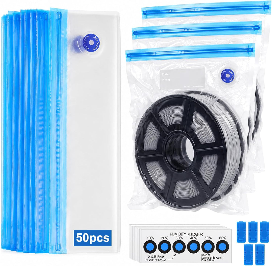 Oqqlin filament vacuum storage bag kit for bulk spool storage