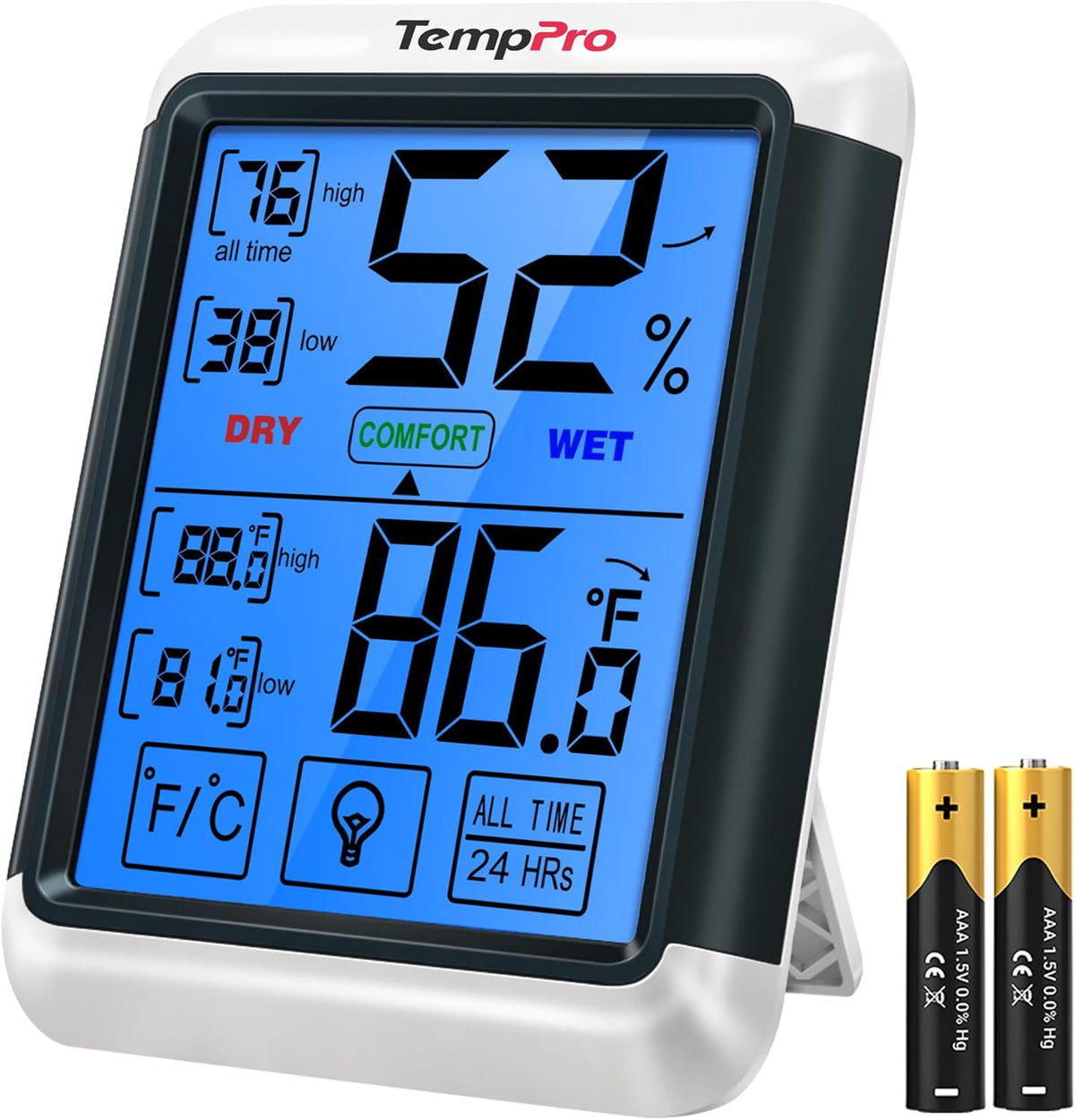 ThermoPro TP55 hygrometer for filament shelves, printer rooms, and at-a-glance humidity monitoring