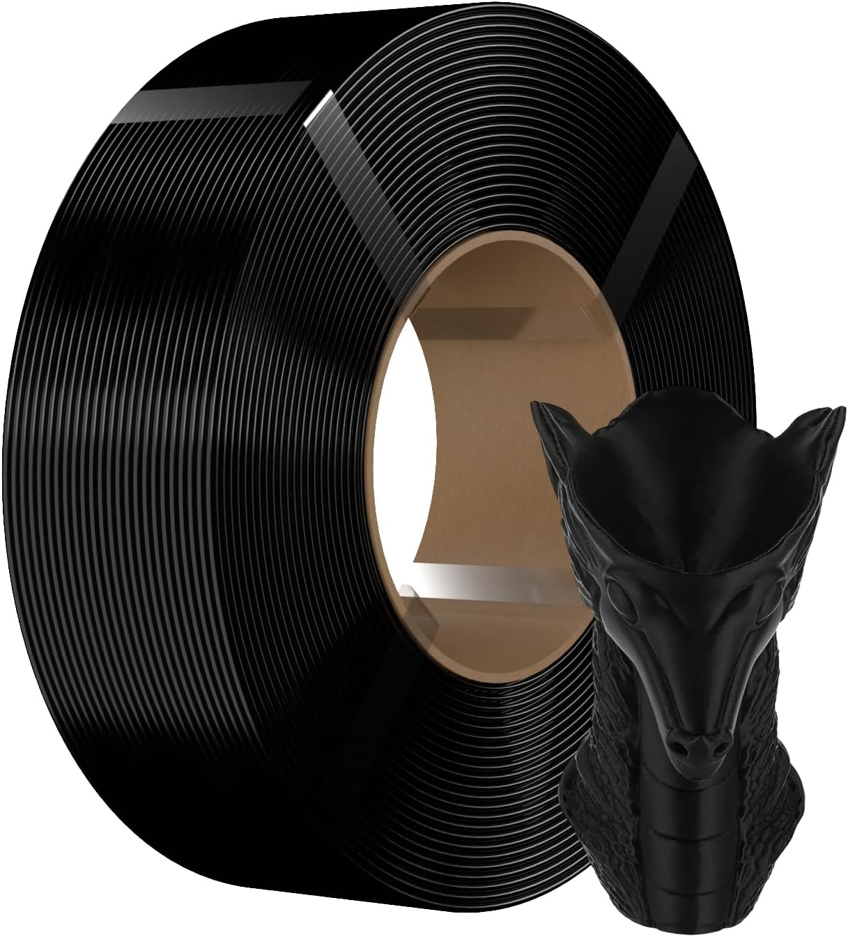 eSUN PLA Basic Refill Filament Black 1.75mm 1KG 3D Printer Filament No Spool PLA Refilament Suitable for Bambu Lab and eSUN Reusable Spools