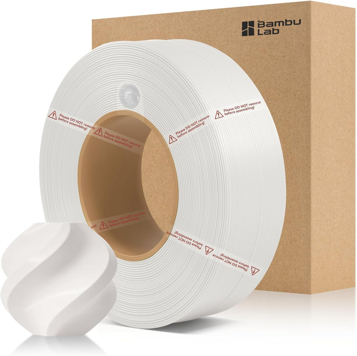 Bambu Lab PLA Basic White filament spool for labels fixtures and everyday utility prints