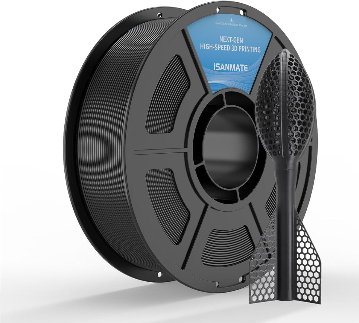 HATCHBOX TPU 95A black filament spool for flexible grips, feet, bumpers, and softer utility parts
