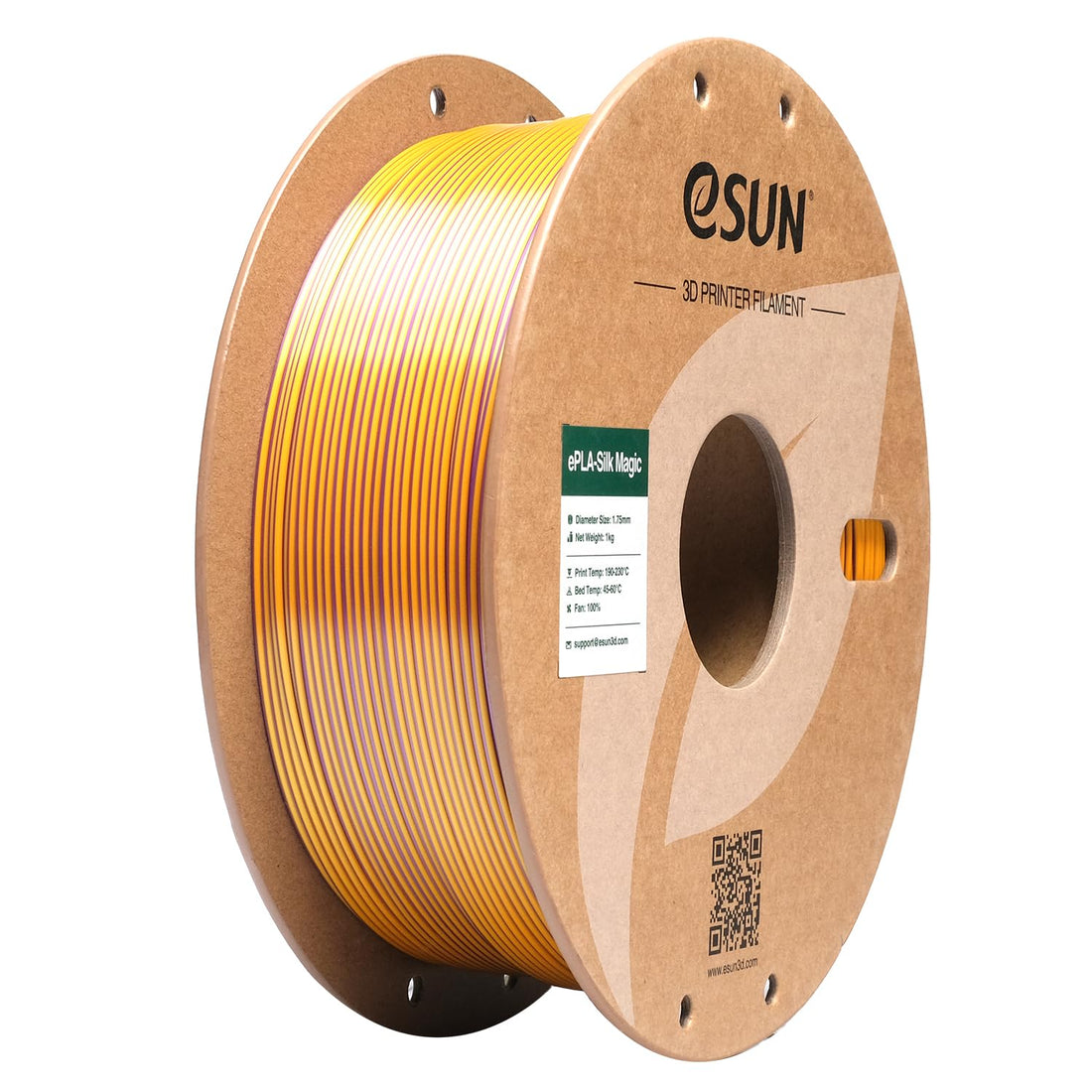 eSUN Silk Magic Purple Gold dual-color PLA filament 1.75 mm 1 kg spool