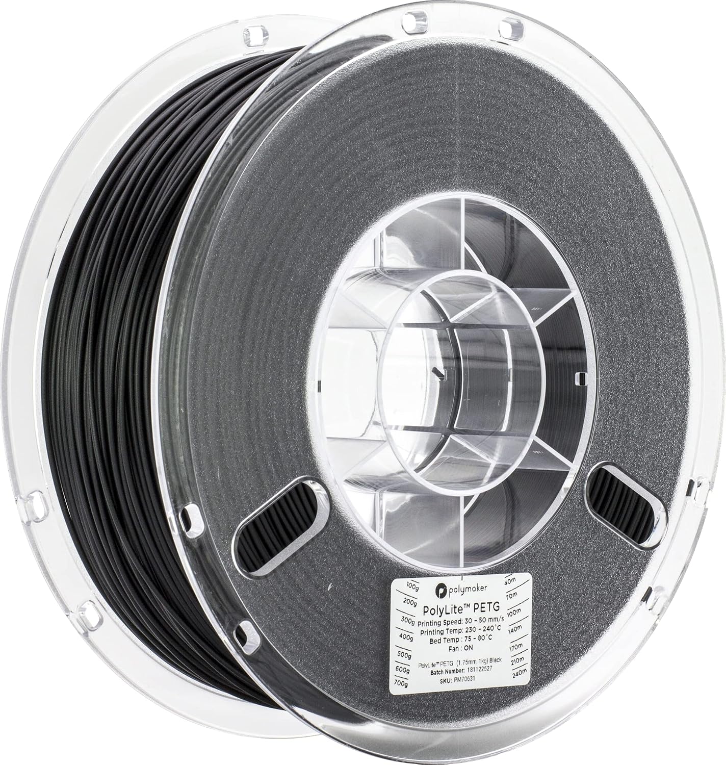 Polymaker PolyLite PETG filament spool for everyday functional 3D printing and utility parts