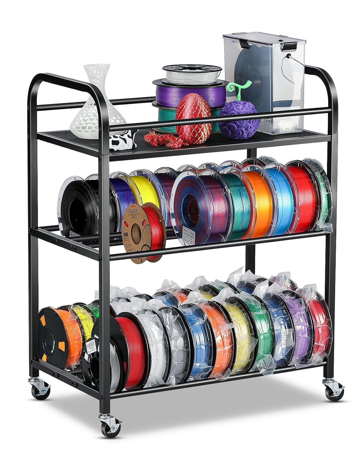 AHOWPD 3D printer filament storage rack for workshop spool organization