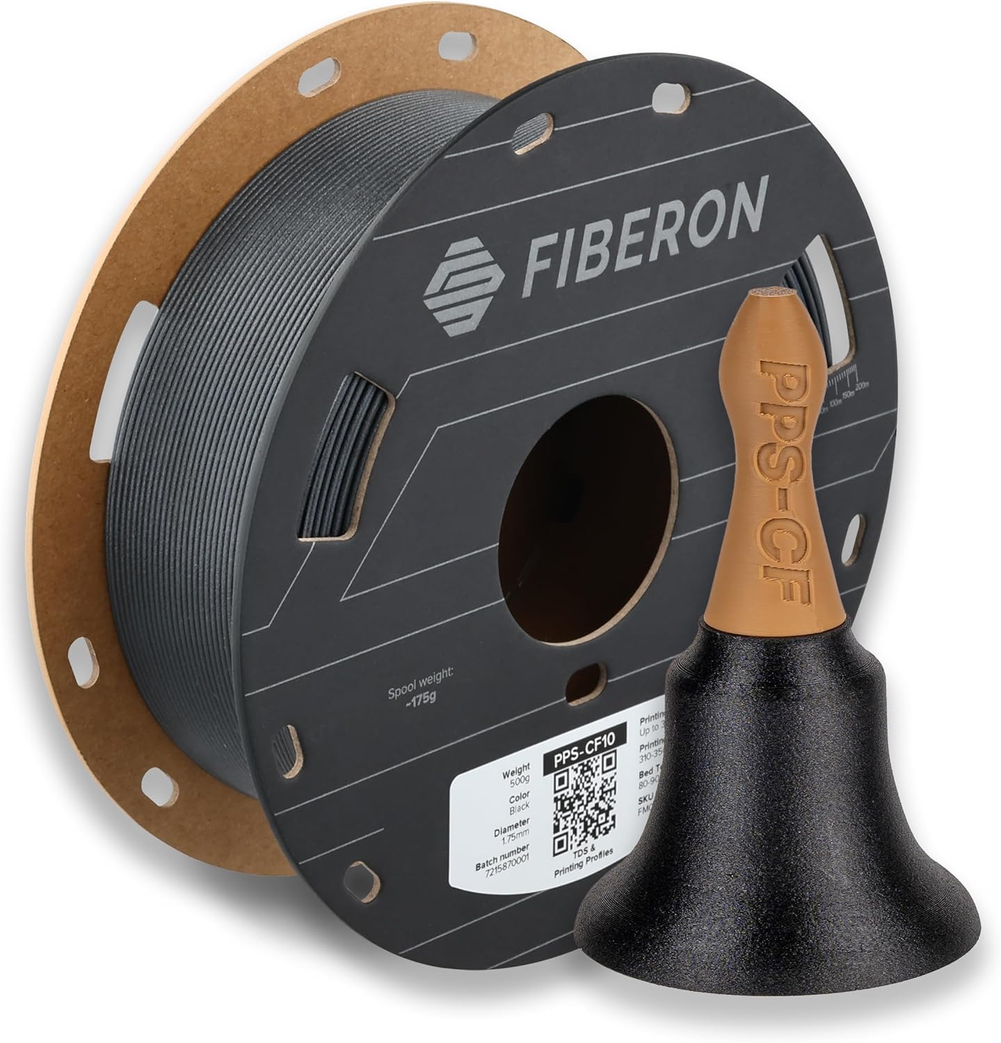 Polymaker Fiberon PPS-CF10 1.75mm carbon-fiber reinforced PPS filament spool